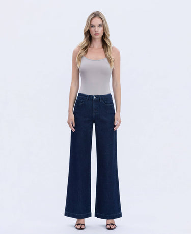 Milana High Rise Trouser Hem Wide Leg Jeans