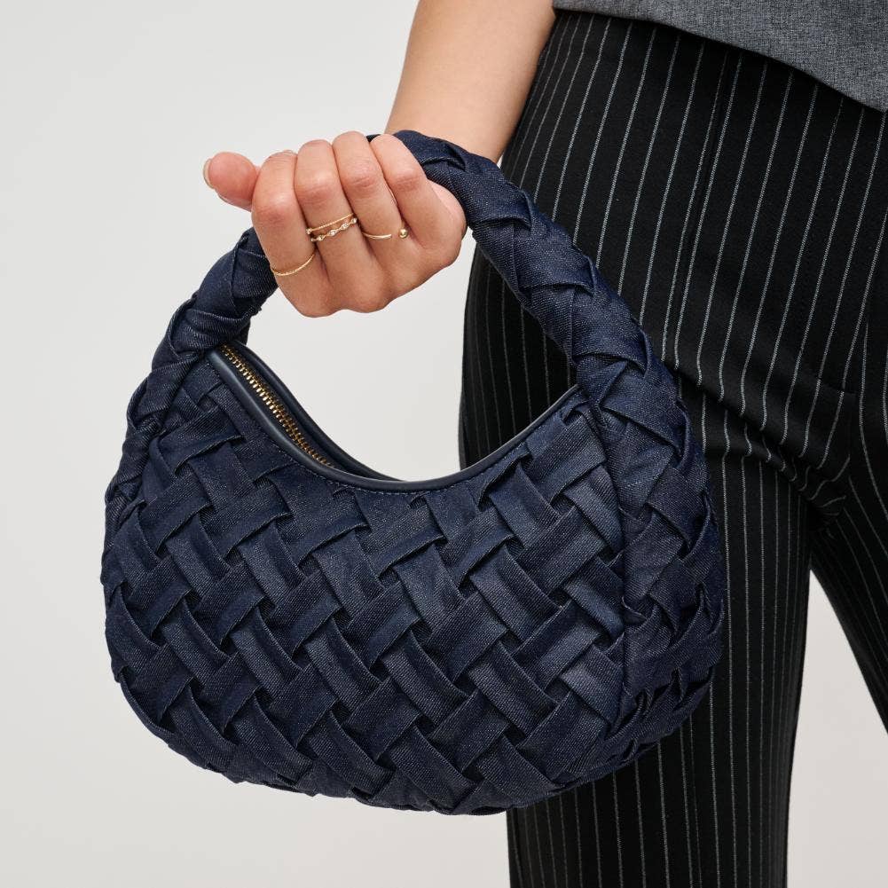 Noreen Woven Clutch: Denim