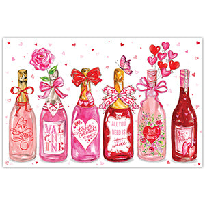 Handpainted Valentine Bottles Placemat