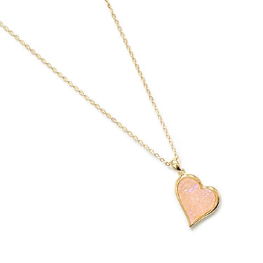 Resin Druzy Heart pendant heart charm necklace