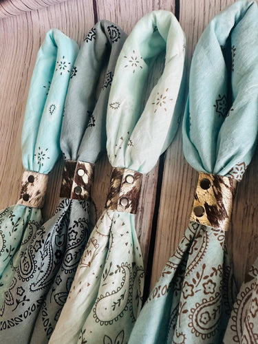 Cowboy Blue Hand Dyed Bandanas  (slides sold separately)