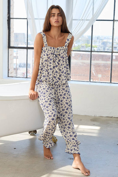 Natalia Ruffled Pajama Tank &  Pants PJ Sets