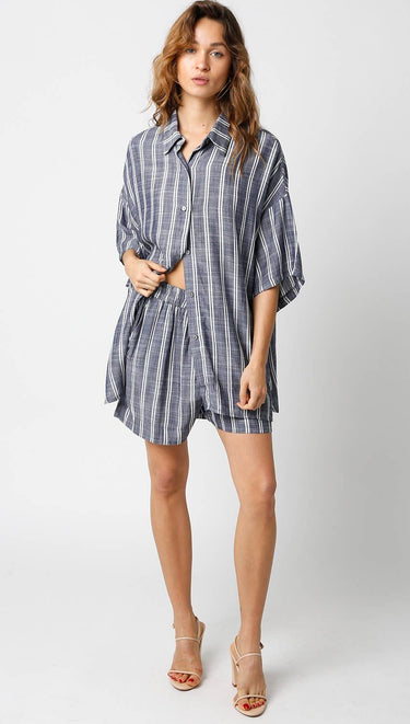 Olivia Short Sleve Button Down Top