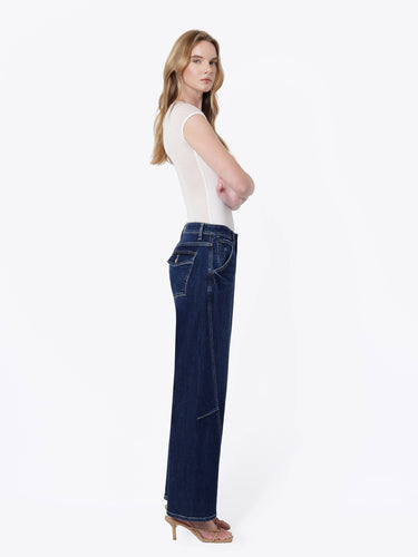 Jenny High Rise Twist Seam Wide Barrel Jeans by Flying Monkey
