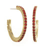 Slim Hoop Earrings In Red