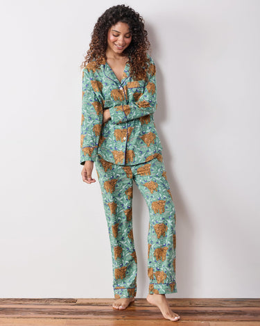 Lightweight Flannel Long PJ Set in Highland Cows