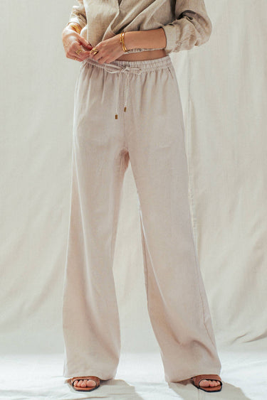 Elodie Linen Blend Wide Leg Pants