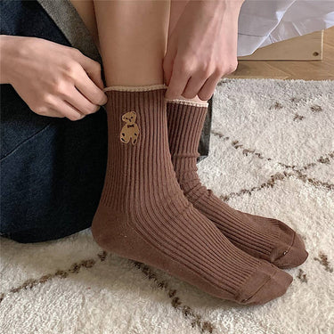 Teddy Bear Mid-Tube Socks - Women's