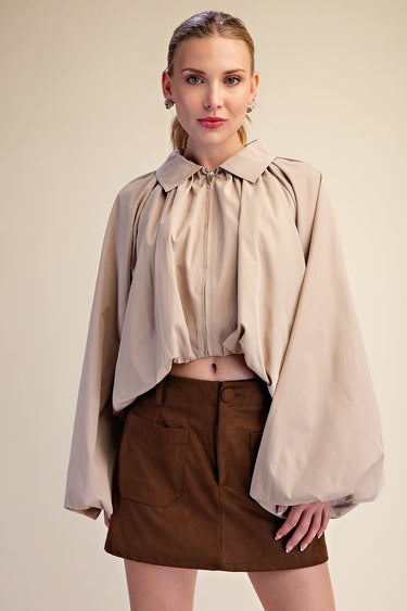 Bomber Balloon Jacket - Taupe
