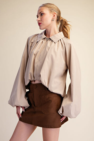 Bomber Balloon Jacket - Taupe