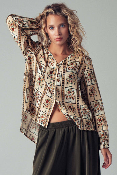 Bohemian Floral Frame  Blouse