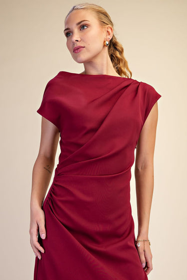 Bobby Pleated Waist Midi Dress