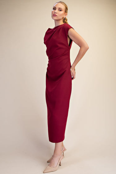 Bobby Pleated Waist Midi Dress