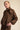 Scarf Collar Long Sleeve Puffy Jacket - Brown