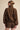 Scarf Collar Long Sleeve Puffy Jacket - Brown