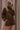 Scarf Collar Long Sleeve Puffy Jacket - Brown