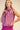 Bow Neck Sleeveless Stripe Shirt - Plum
