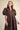 Puff Sleeve Pleated Lurex Midi Dress - Brown