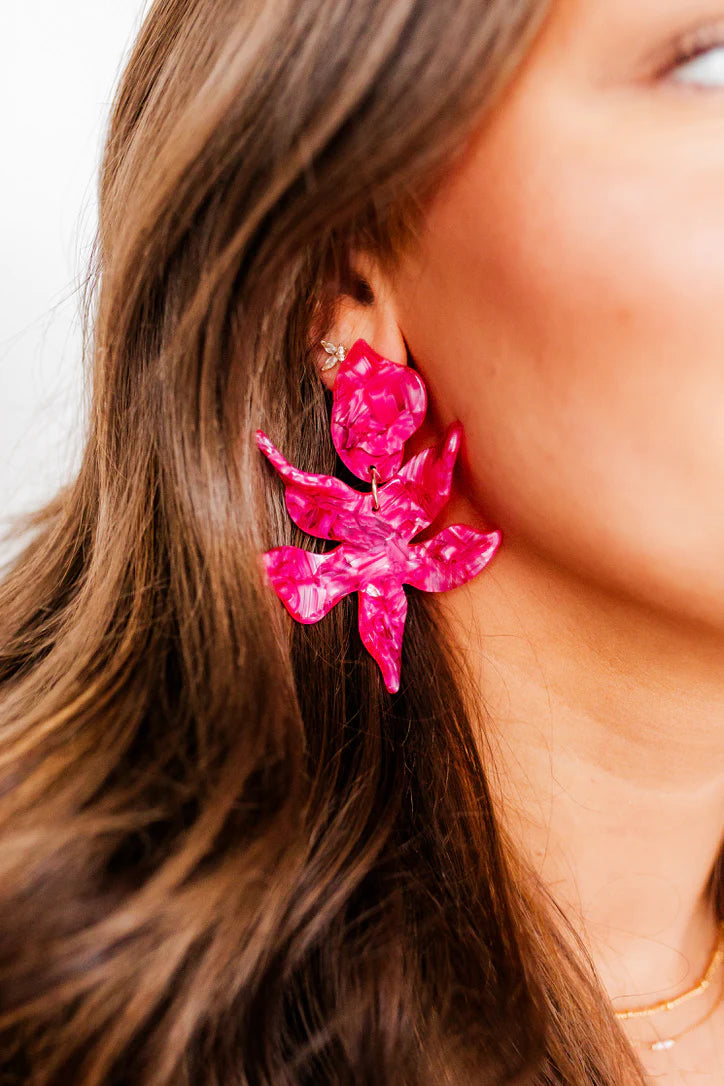 Flora Earrings- Pearlized Pink
