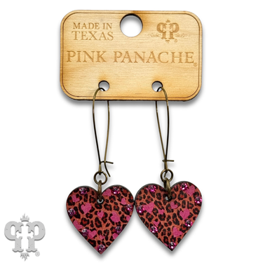 Leopard Heart Earrings