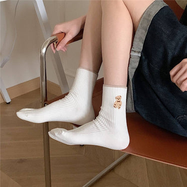 Teddy Bear Mid-Tube Socks - Women's