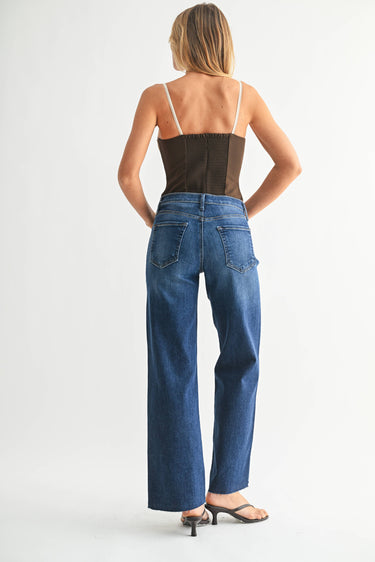 Francine Palazzo Jeans w/ Scissor Cut Hem
