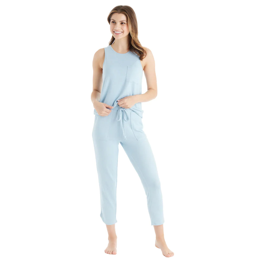DREAM RACERBACK TANK AND FLOOD PANT SET By Softies (blue)