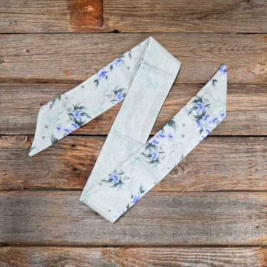 Blue & Green Skinny Mini Scarf / Cowgirl Necktie