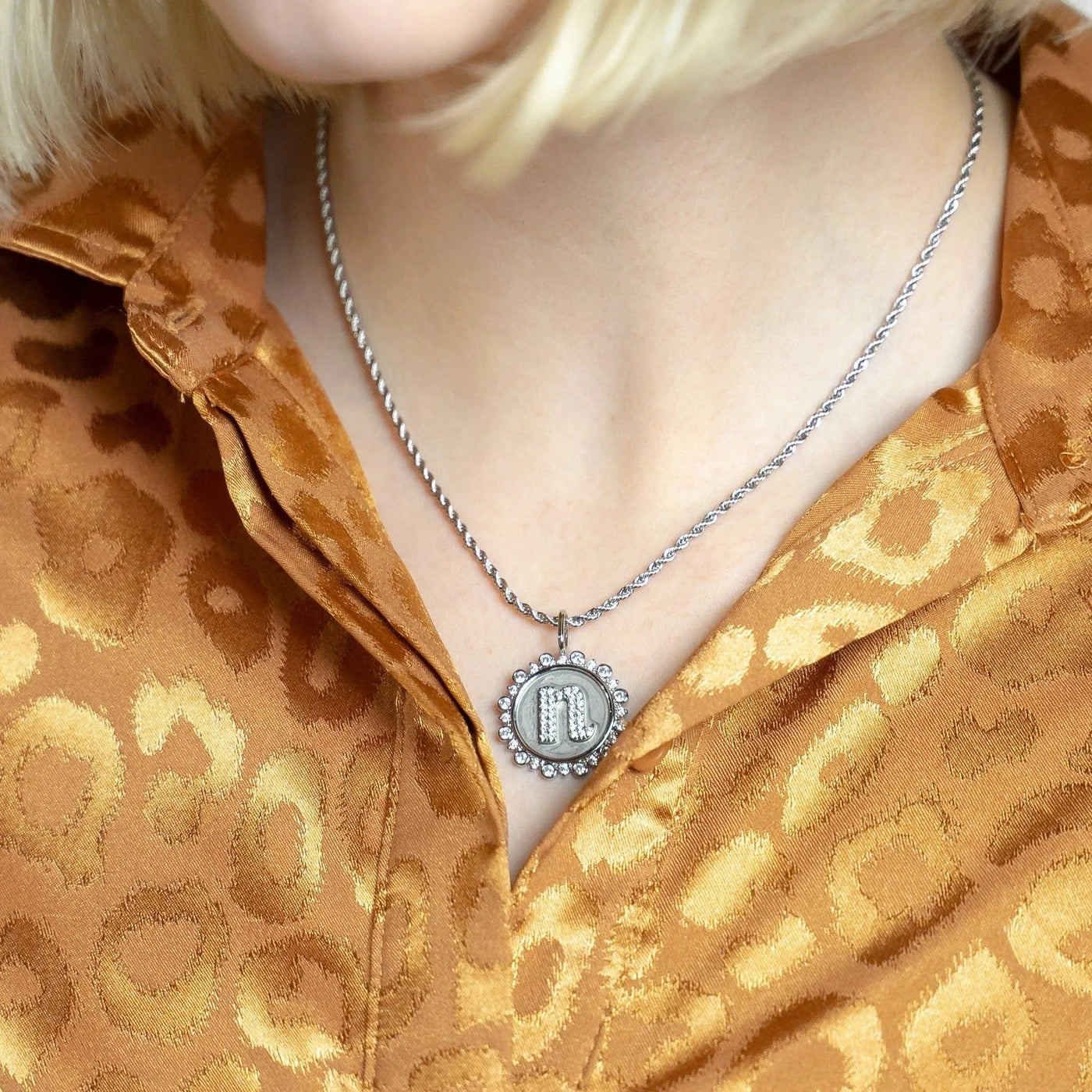 Vintage Coin Initial Charm: Silver