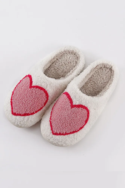 Heart Fleece Warm Soft Home Slipper Valentine: Big Heart