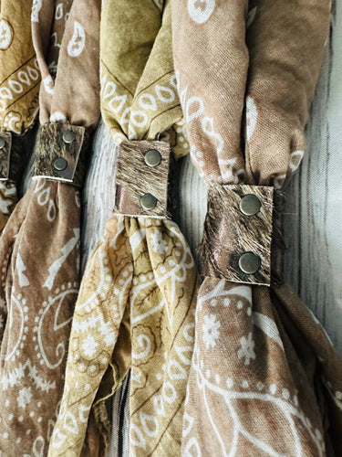 Earth Tones Hand Dyed Bandanas  (slides sold separately)