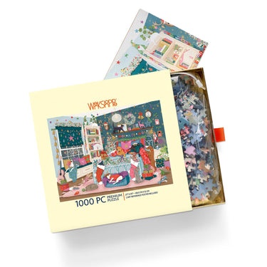 Christmas Morning 1000 Piece Gold Foil Puzzle Holiday Gift