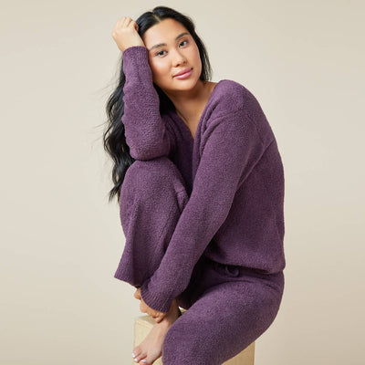 Solid Marshmallow V-Neck Lounge Set