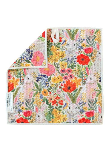 Bunny Blooms: Double-Sided Washcloth