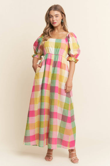 Agnes Plaid Preppy Jumpsuit