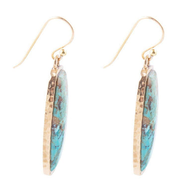 Odyssey Long Turquoise and Bronze Statement Earrings