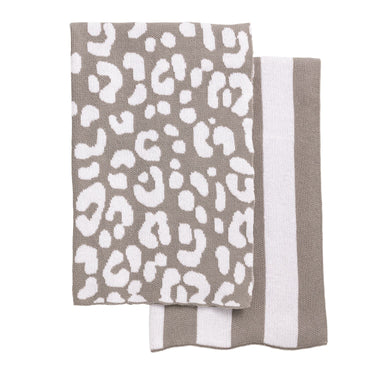 Leopard Knit Towel Set (various colors)