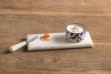 Marble Board & Blue Floral Tidbit Set