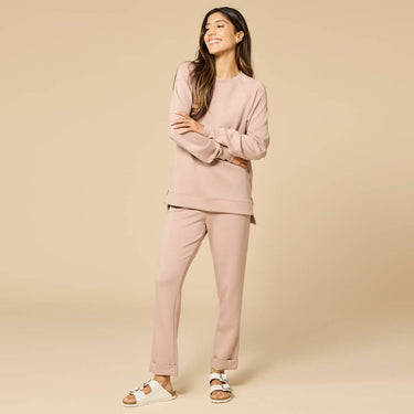 Athleisure DreamTech Crew Tunic with Side Zip & Flood Pant