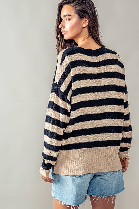 Cozy and Free Striped Cardigan