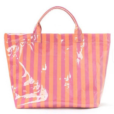 Ivey Large Striped Vinyl Tote Bags