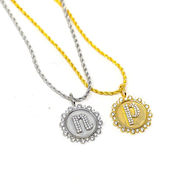 Vintage Coin Initial Charm: Silver