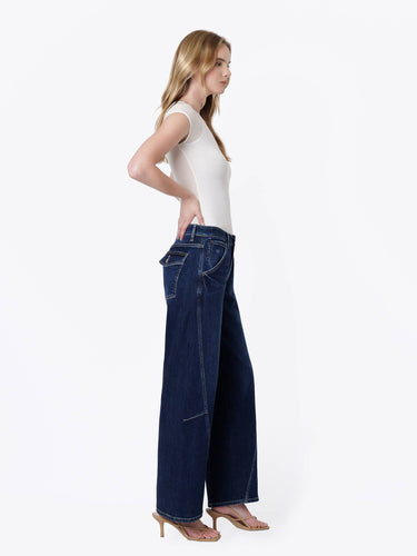Jenny High Rise Twist Seam Wide Barrel Jeans by Flying Monkey