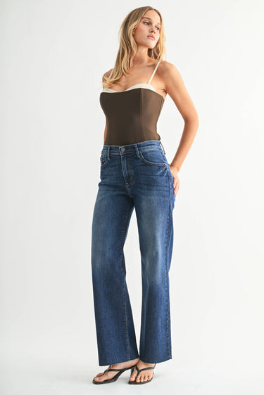Francine Palazzo Jeans w/ Scissor Cut Hem