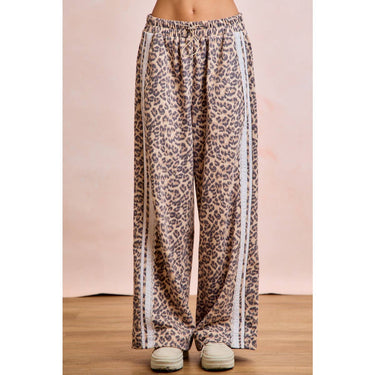 Jeanna Leopard Lace Trim Sweatpants