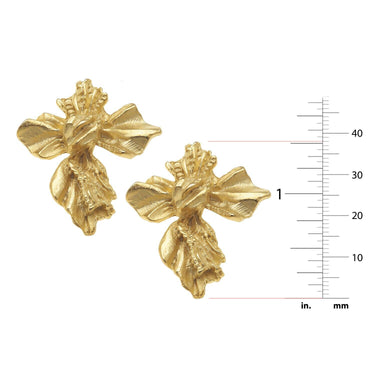 Gold Vintage French Cross Earrings by Susan Shaw