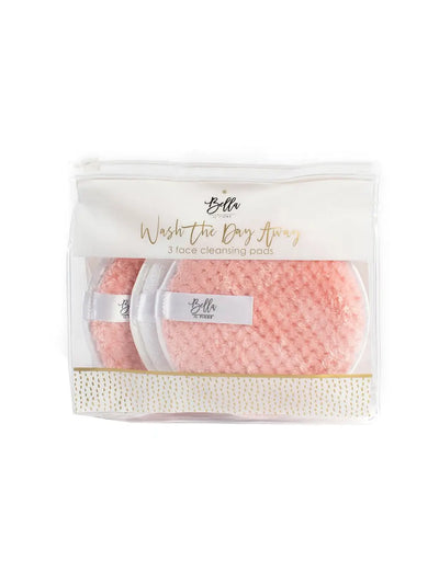 Wash the Day Away - 3 Piece Face Cleansing Pads, White Set