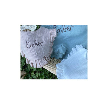 Muslin Ruffle Toddler Bib