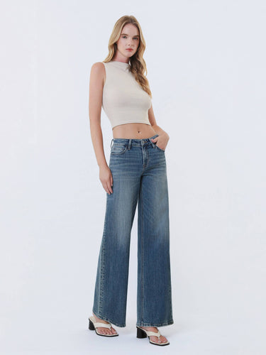 Odette Mid-Rise Wide Leg Jeans