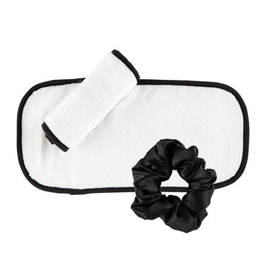 Plush Face Cloth - White with Black Trim